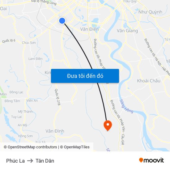 Phúc La to Tân Dân map