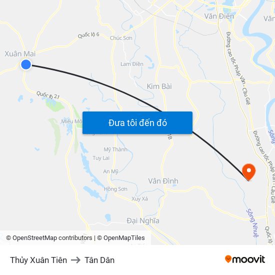 Thủy Xuân Tiên to Tân Dân map