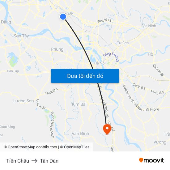 Tiền Châu to Tân Dân map