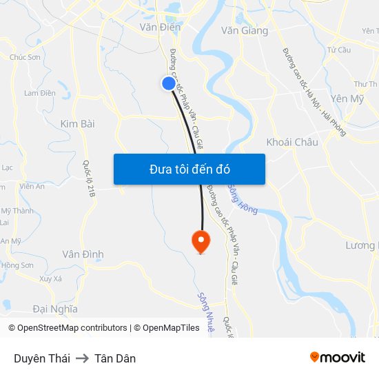 Duyên Thái to Tân Dân map