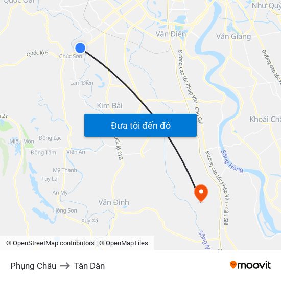 Phụng Châu to Tân Dân map