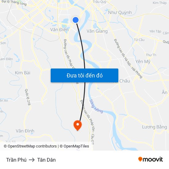 Trần Phú to Tân Dân map