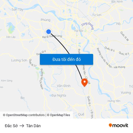 Đắc Sở to Tân Dân map