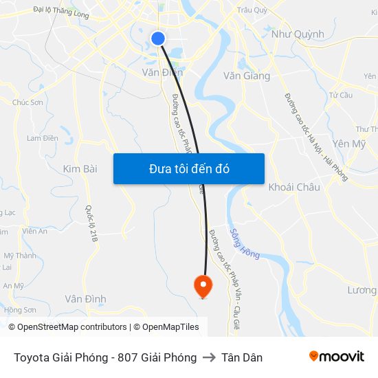 Toyota Giải Phóng - 807 Giải Phóng to Tân Dân map