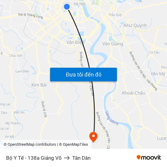 Bộ Y Tế - 138a Giảng Võ to Tân Dân map