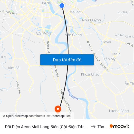 Đối Diện Aeon Mall Long Biên (Cột Điện T4a/2a-B Đường Cổ Linh) to Tân Dân map