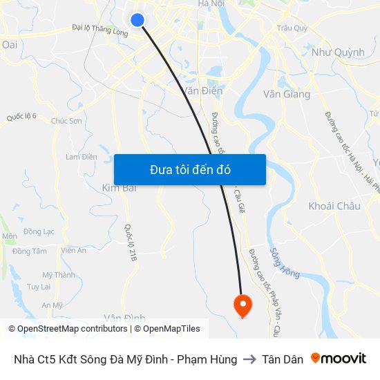 Nhà Ct5 Kđt Sông Đà Mỹ Đình - Phạm Hùng to Tân Dân map