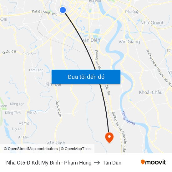 Nhà Ct5-D Kđt Mỹ Đình - Phạm Hùng to Tân Dân map