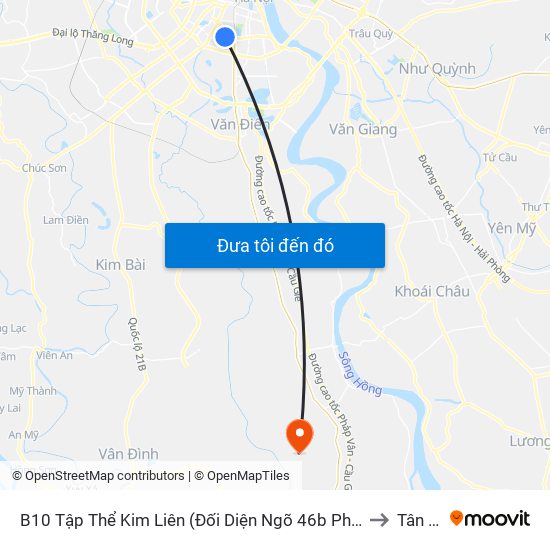 B10 Tập Thể Kim Liên (Đối Diện Ngõ 46b Phạm Ngọc Thạch) to Tân Dân map