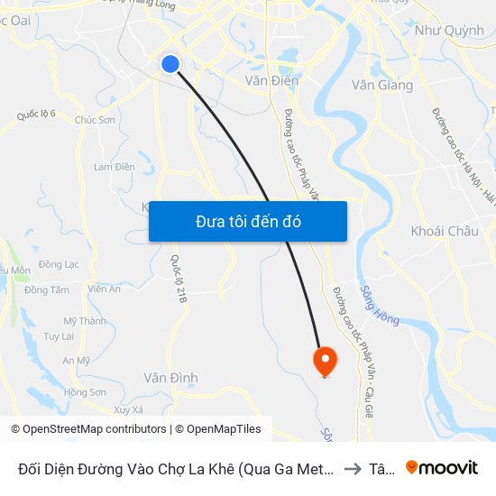 Đối Diện Đường Vào Chợ La Khê (Qua Ga Metro La Khê) - 405 Quang Trung (Hà Đông) to Tân Dân map