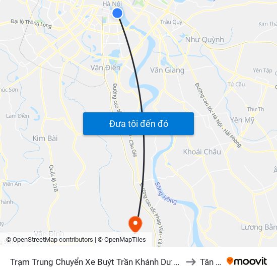 Trạm Trung Chuyển Xe Buýt Trần Khánh Dư (Khu Đón Khách) to Tân Dân map