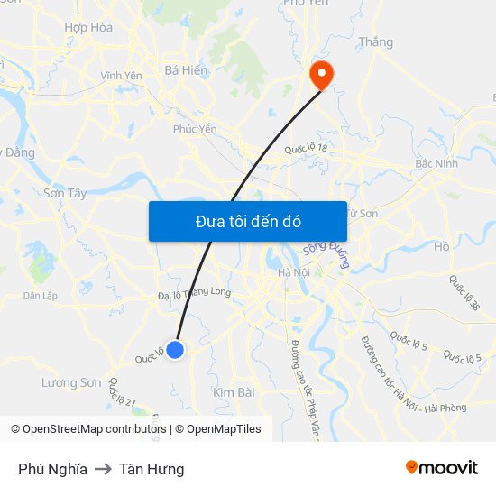 Phú Nghĩa to Tân Hưng map