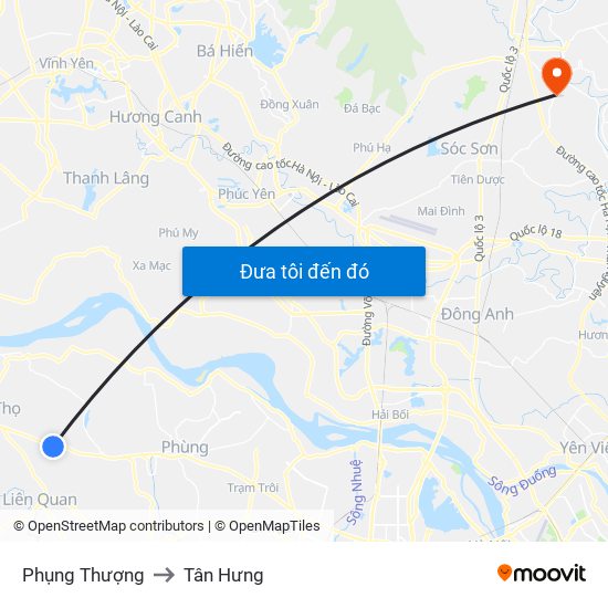 Phụng Thượng to Tân Hưng map