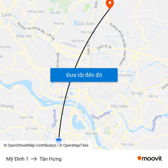 Mỹ Đình 1 to Tân Hưng map