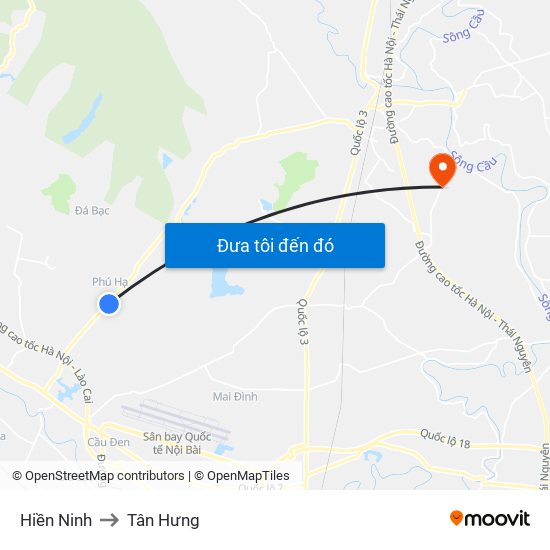 Hiền Ninh to Tân Hưng map