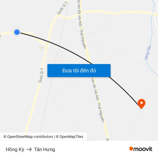 Hồng Kỳ to Tân Hưng map