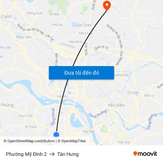 Phường Mỹ Đình 2 to Tân Hưng map