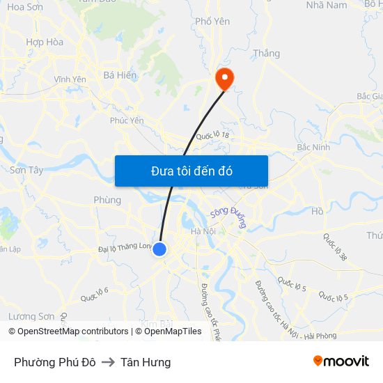 Phường Phú Đô to Tân Hưng map