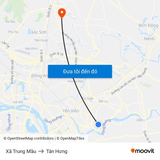 Xã Trung Mầu to Tân Hưng map