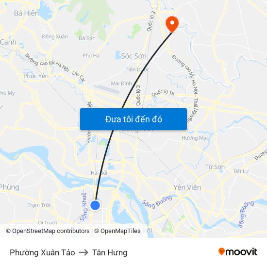 Phường Xuân Tảo to Tân Hưng map