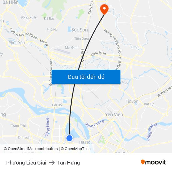 Phường Liễu Giai to Tân Hưng map