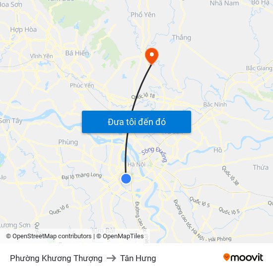 Phường Khương Thượng to Tân Hưng map