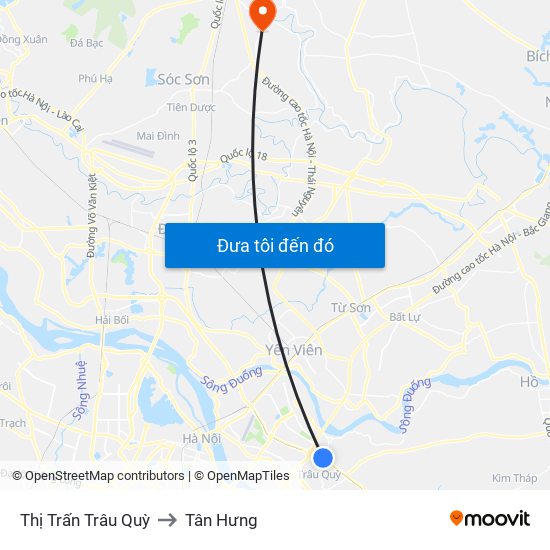 Thị Trấn Trâu Quỳ to Tân Hưng map