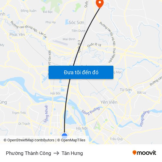 Phường Thành Công to Tân Hưng map