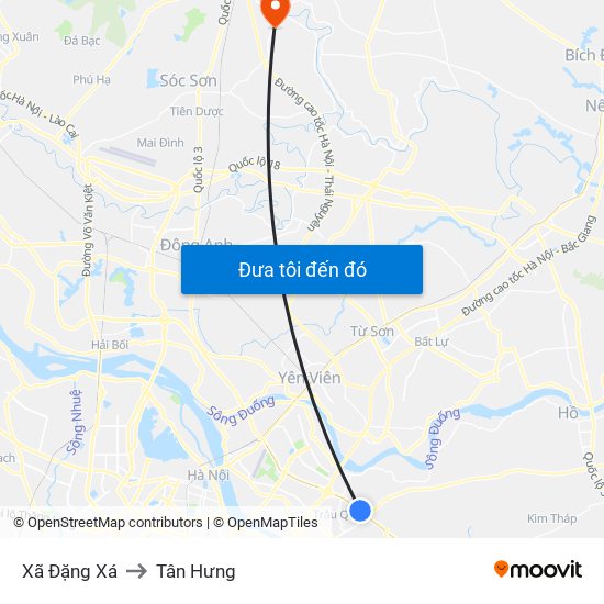 Xã Đặng Xá to Tân Hưng map