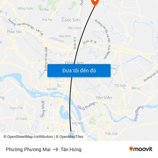 Phường Phương Mai to Tân Hưng map