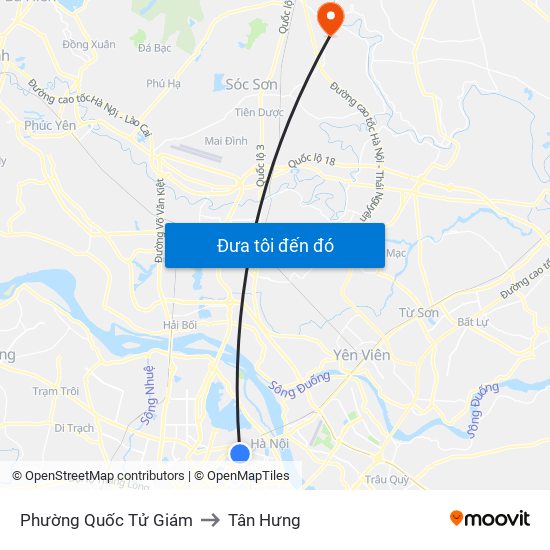 Phường Quốc Tử Giám to Tân Hưng map