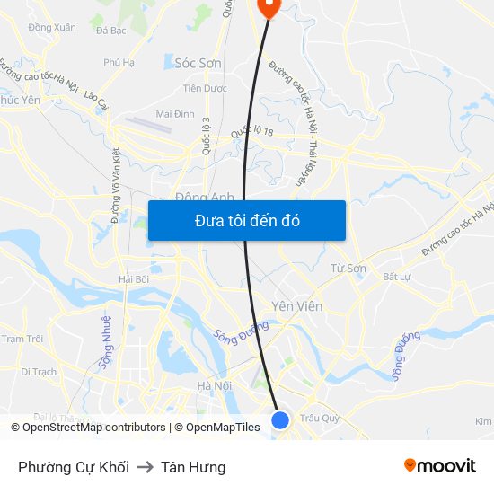 Phường Cự Khối to Tân Hưng map