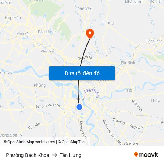 Phường Bách Khoa to Tân Hưng map
