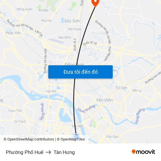 Phường Phố Huế to Tân Hưng map