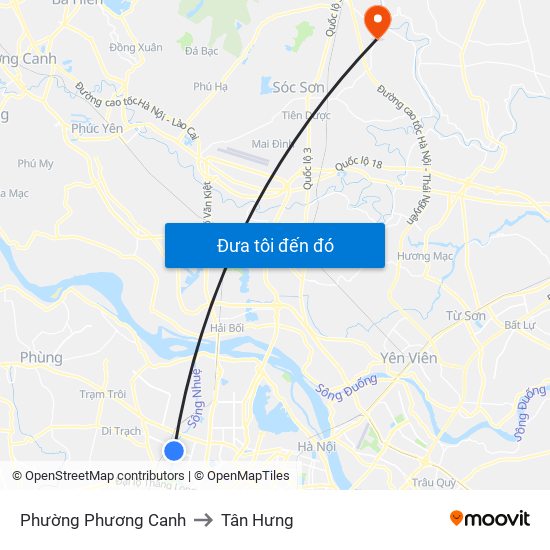 Phường Phương Canh to Tân Hưng map