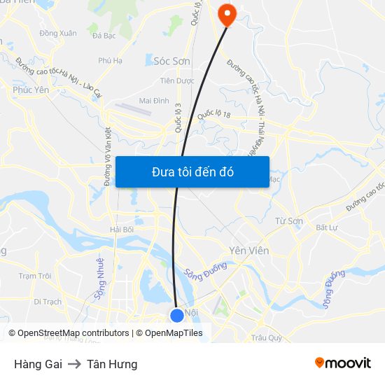 Hàng Gai to Tân Hưng map