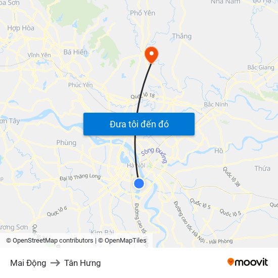 Mai Động to Tân Hưng map