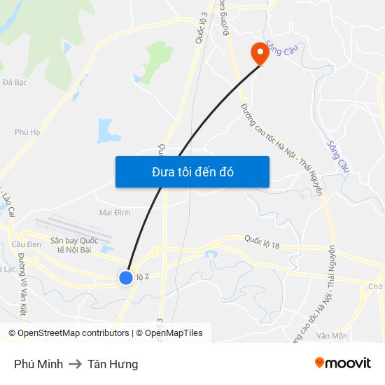 Phú Minh to Tân Hưng map