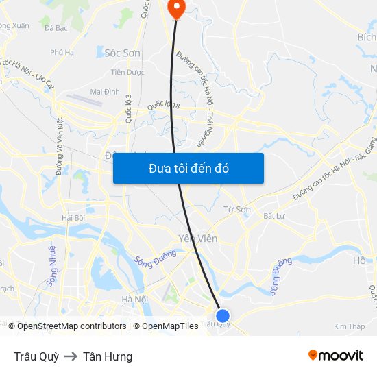 Trâu Quỳ to Tân Hưng map