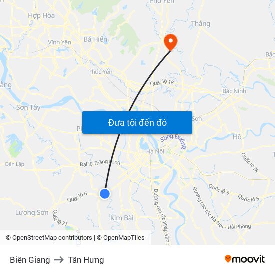 Biên Giang to Tân Hưng map