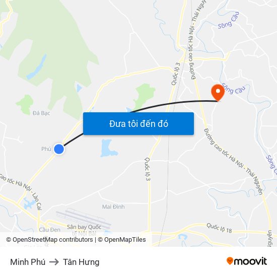Minh Phú to Tân Hưng map