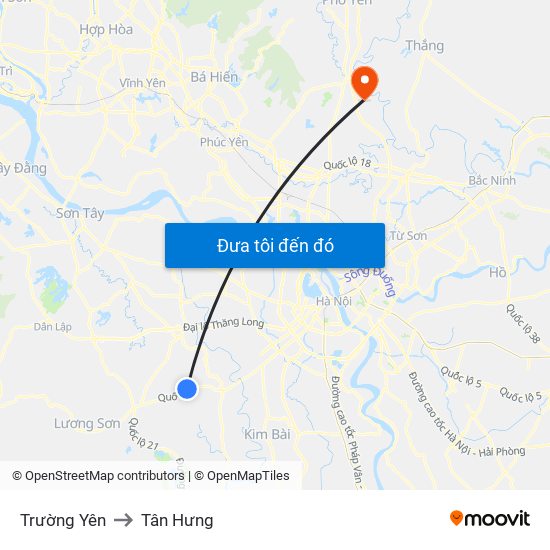 Trường Yên to Tân Hưng map