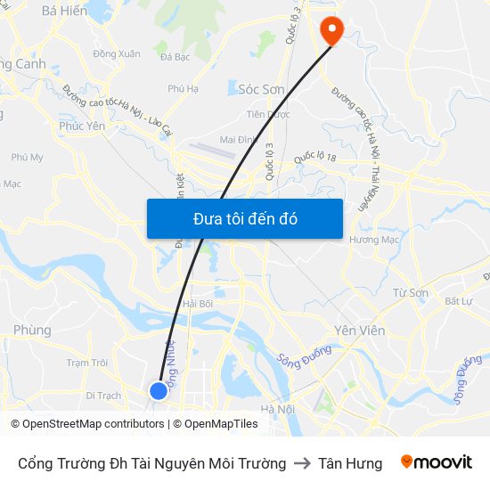 Cổng Trường Đh Tài Nguyên Môi Trường to Tân Hưng map