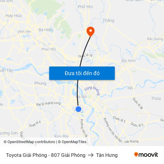 Toyota Giải Phóng - 807 Giải Phóng to Tân Hưng map
