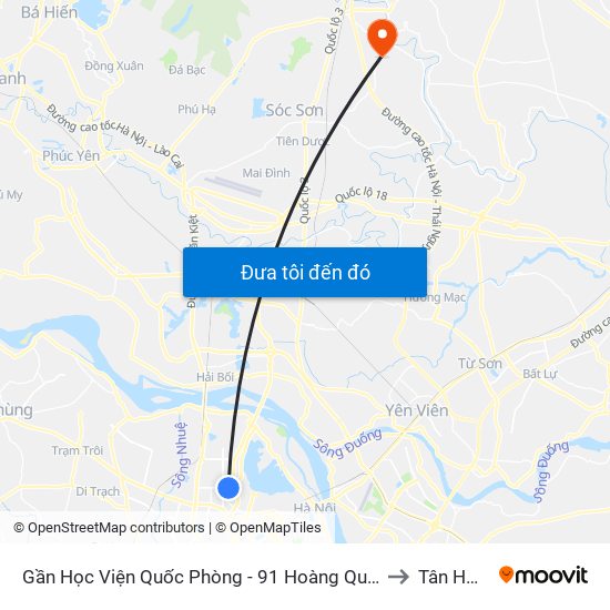 Gần Học Viện Quốc Phòng - 91 Hoàng Quốc Việt to Tân Hưng map