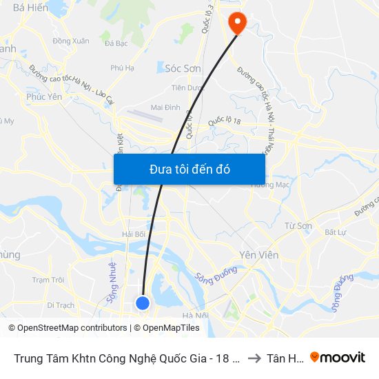 Trung Tâm Khtn Công Nghệ Quốc Gia - 18 Hoàng Quốc Việt to Tân Hưng map