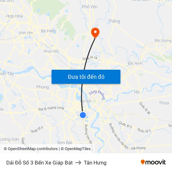 Dải Đỗ Số 3 Bến Xe Giáp Bát to Tân Hưng map