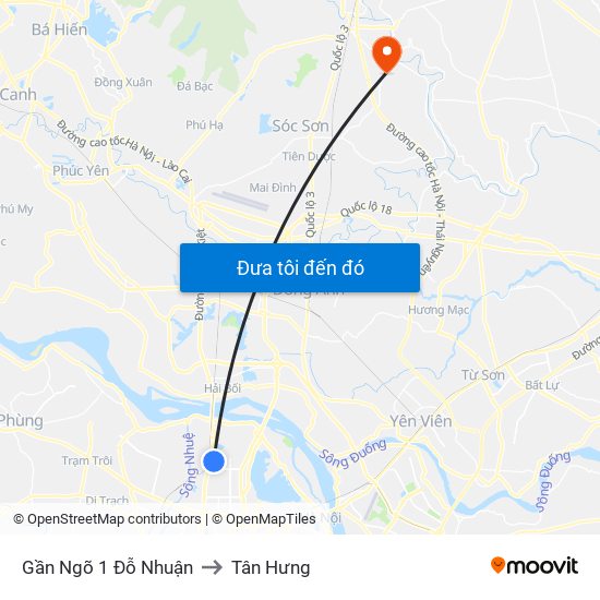 Gần Ngõ 1 Đỗ Nhuận to Tân Hưng map