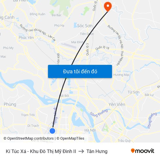 Kí Túc Xá - Khu Đô Thị Mỹ Đình II to Tân Hưng map