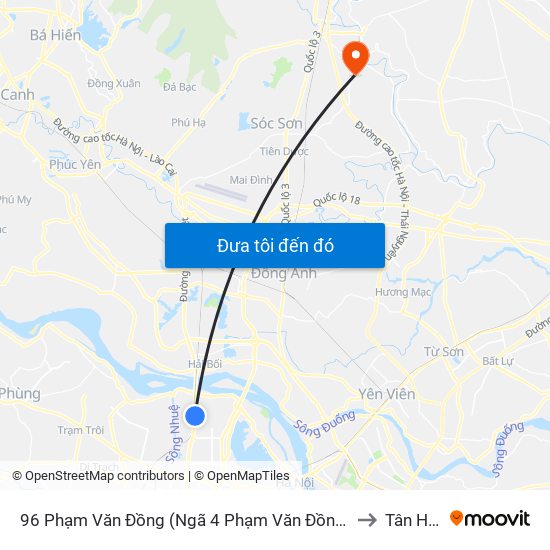 96 Phạm Văn Đồng (Ngã 4 Phạm Văn Đồng - Xuân Đỉnh) to Tân Hưng map